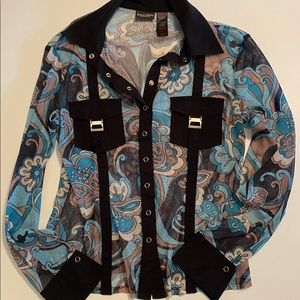 Bisou Bisou Mesh LS Blouse